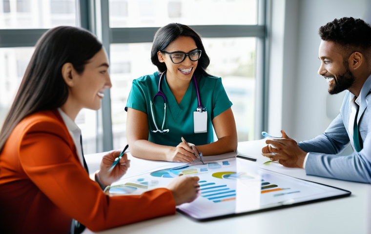 건강관리사 초보자를 위한 자기소개서 작성법 - **Prompt:** A dynamic and intelligent male healthcare manager, in his early 40s, wearing a sleek bus...