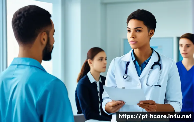 건강관리사 직무별 자격증 요구 사항 - **Prompt:** A diverse group of young adult students, both male and female, are in a bright, modern c...